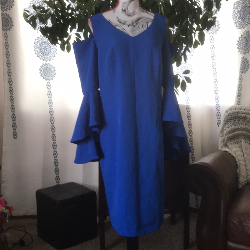 Ruffle-sleeve dress